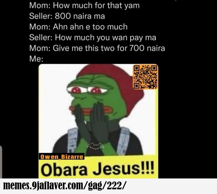 When African mothers price yam...